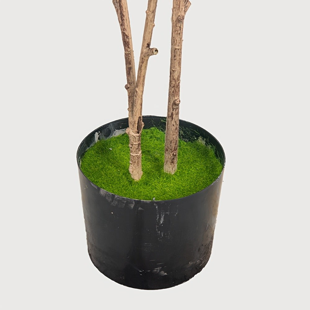 47.24inch/59.06inch/70.87inch/82.68inch Artificial Olive Tree with Realistic Black Fruits - Multi-Branch Broad-Leaved Mediterranean Plant, High-Quality Plastic Nordic Style Home Decor for Living Room, Kitchen, Hotel, Mall - No Maintenance Year-Round Decor