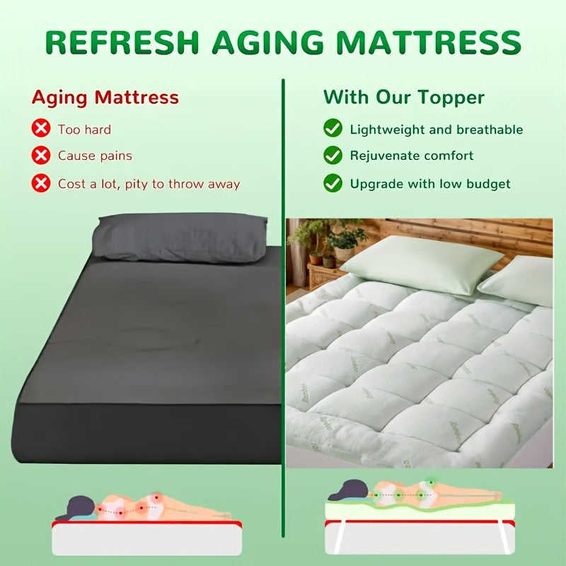 Cooling Mattress Topper Washable Soft Mattress Pad Bed Mattress Topper with 8-21" Deep Pocket