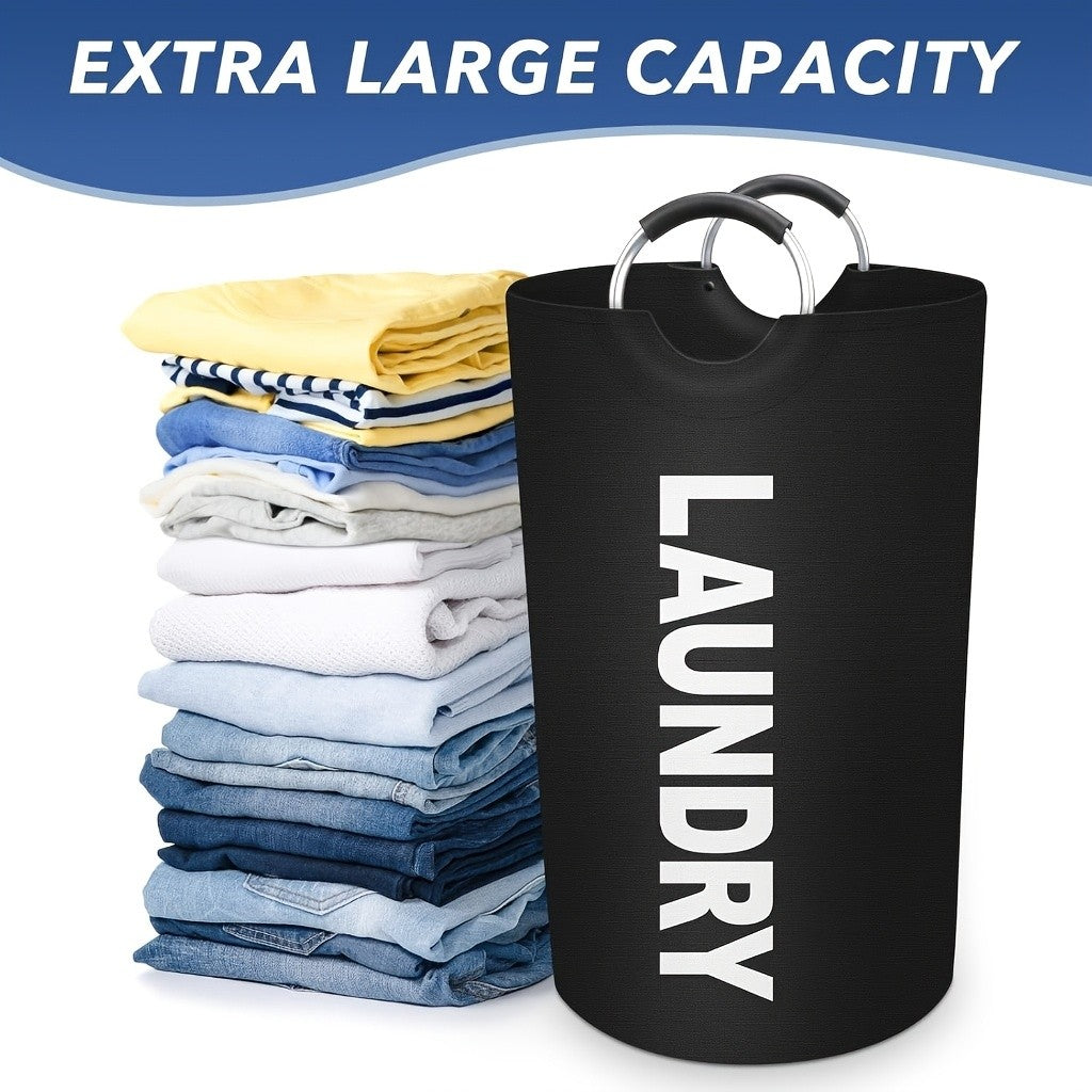 2pcs/ 1pc Large Foldable Laundry Basket, Dirt Clothes Basket With Padded Handle - Waterproof Freestanding Dirt Clothes Basket. Easter Gift(With Random Color Options)