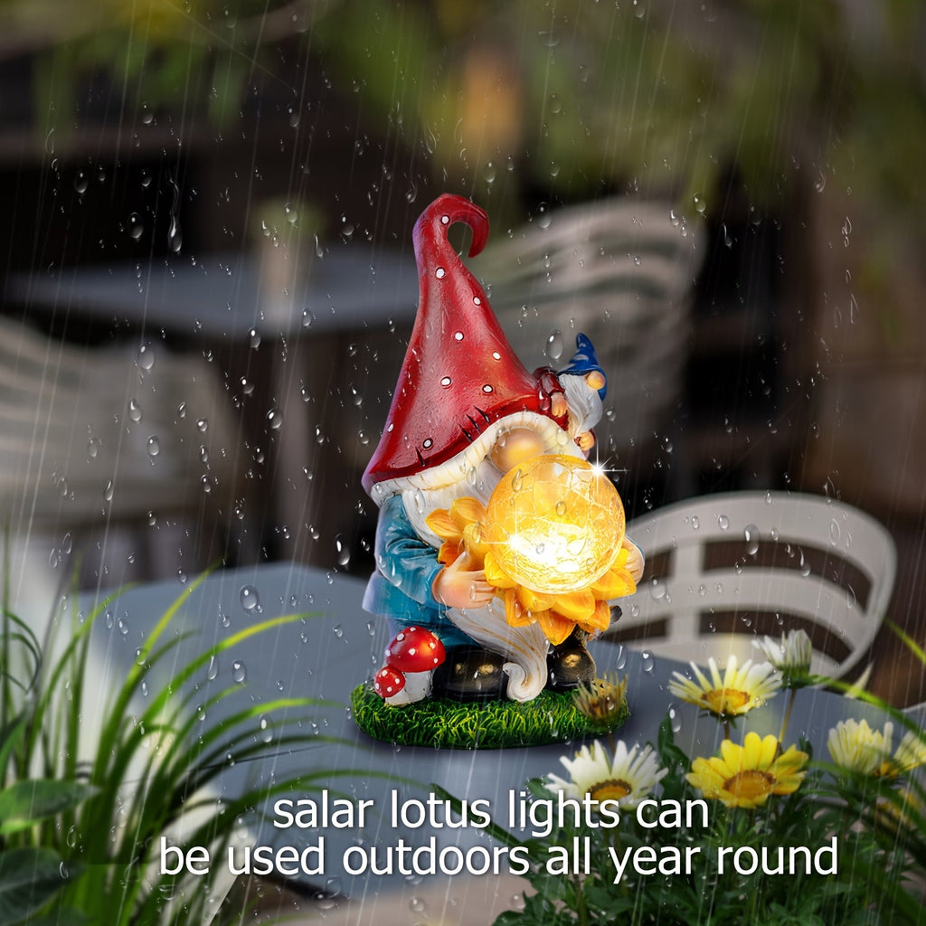 Elf Resin Statue Solar Light, Home Decor Collectible Figurines, Perfect Gift For Mother'S Day, Thanksgiving, Christmas, Perfect For Desks, Decks, Patios, Balconies, Porches, Automatically Lights Up At Night
