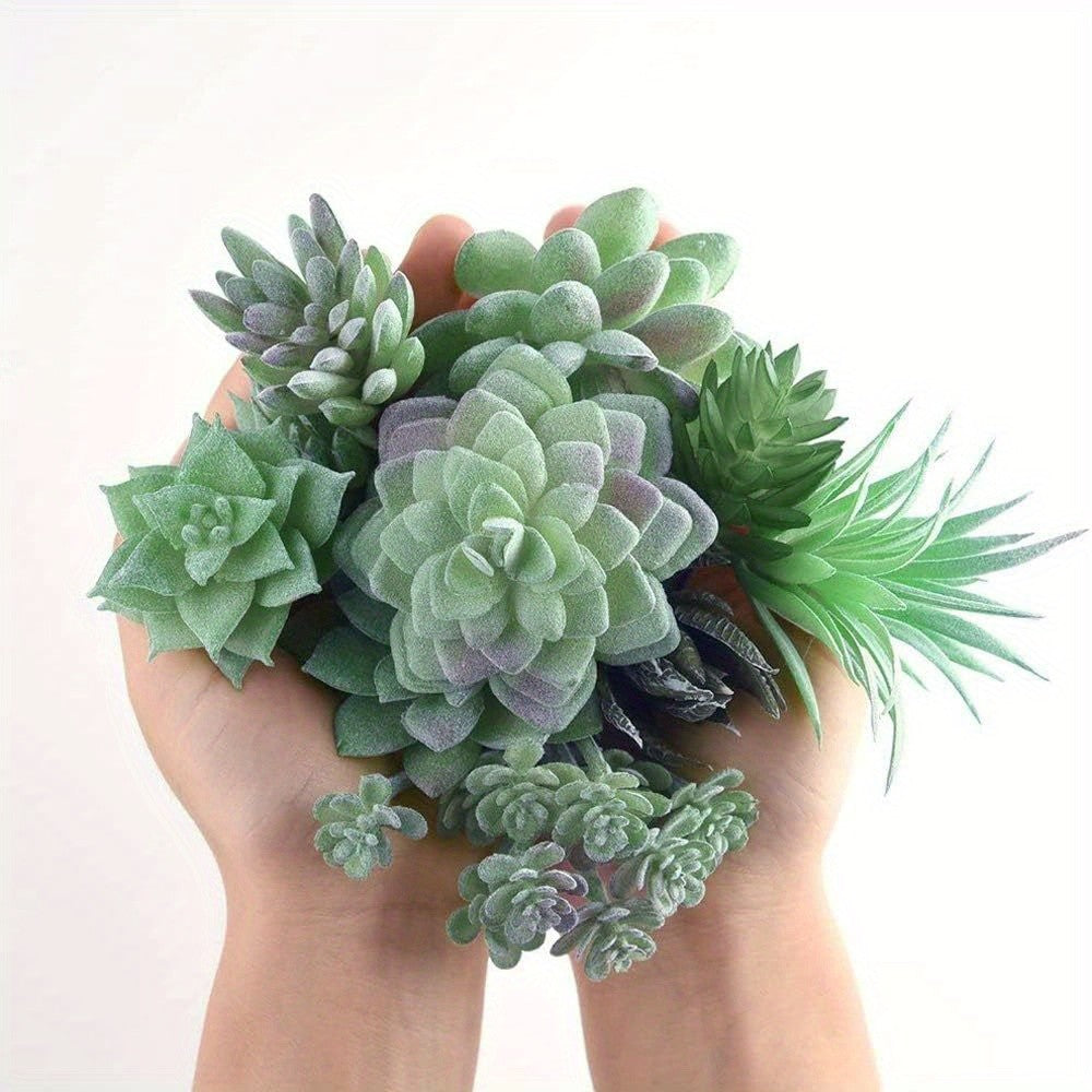 Artificial Succulent Picks, 20-Piece Random Assortment of Unpotted Faux Plants for DIY Arrangements, Shelf Displays and Indoor Home Decor