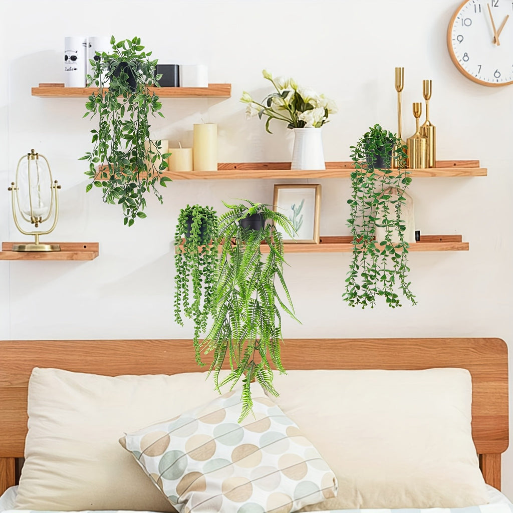 The Rose 4 Packs of Artificial Hanging Plants for Indoor And Outdoor Decoration, Perfect for Shelves And Rooms