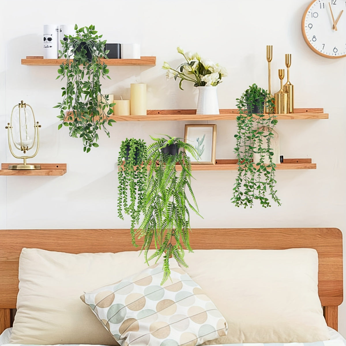 The Rose 4 Packs of Artificial Hanging Plants for Indoor And Outdoor Decoration, Perfect for Shelves And Rooms