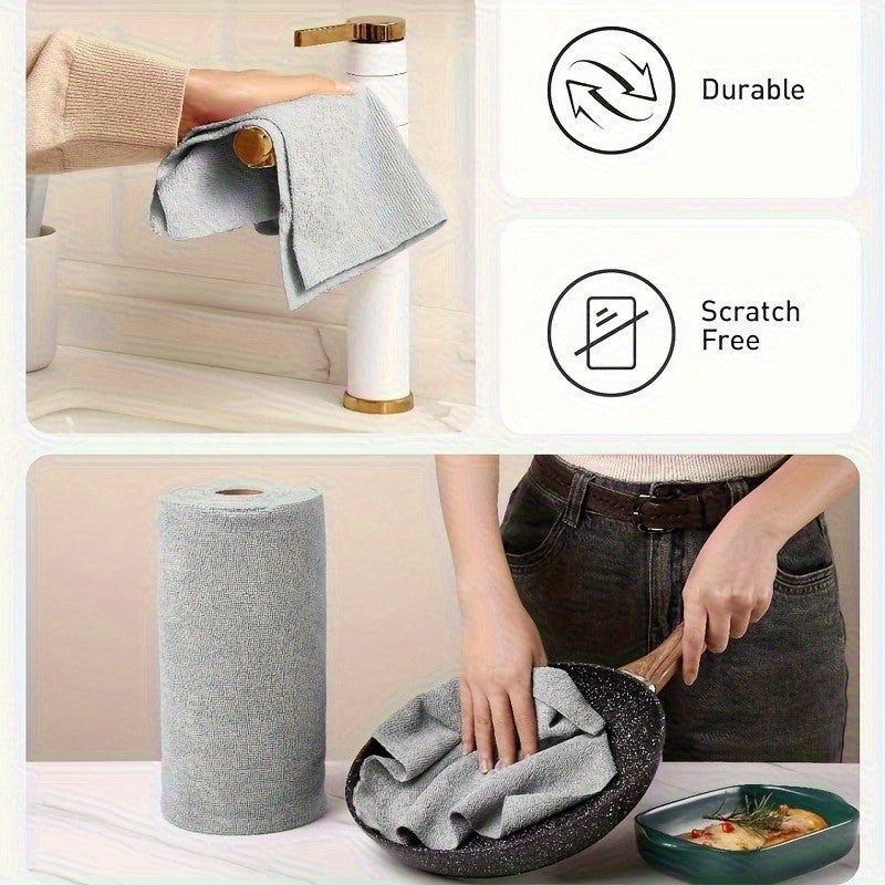 30 Reusable Microfiber Towels, Hand-torn Cleaning Towels, Disposable Napkins, Household Kitchen Towel Rolls, Dish Cloth Replacements, General Purpose Absorbent Kitchen Cloths, Kitchen Supplies, Cleaning Tools, Local Warehouse Shipping.Festival Gift.