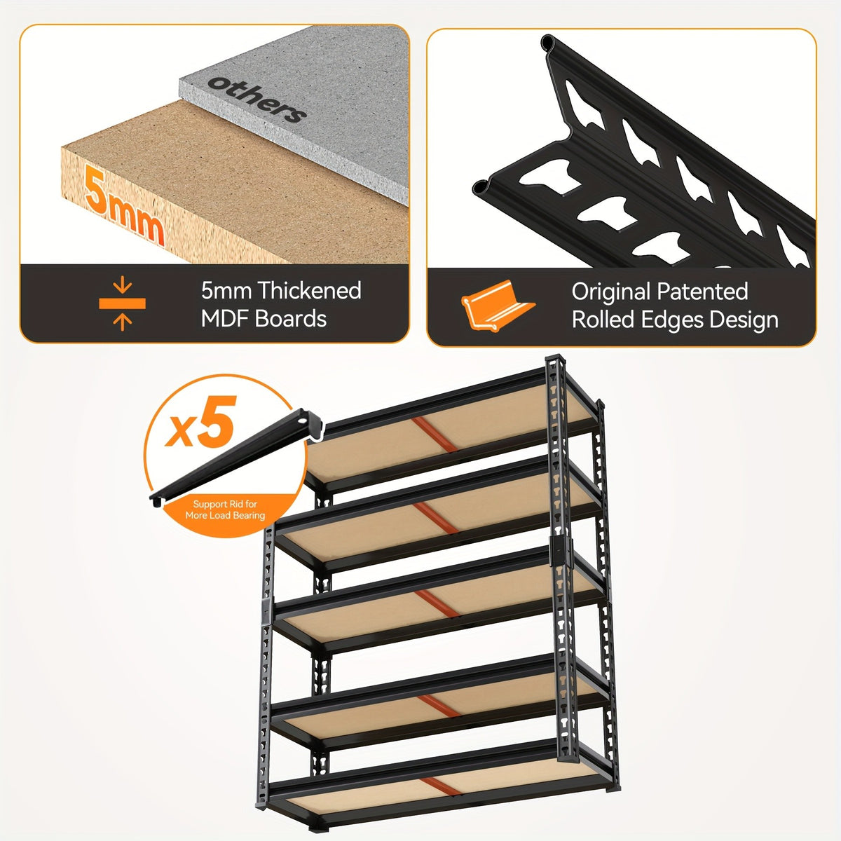 500 Lb/ 2000 Lb Kitchen Shelves, Utility Storage Racks, Heavy Duty 3/5 Tier Metal Shelving Units, 29.5" H X 15.7" W X 15.7" D, 60" H X 28" W X 12" D, 72" H X 35.5" W X 15.8" D, Food Service Shelf Dividers, Standing Shelf