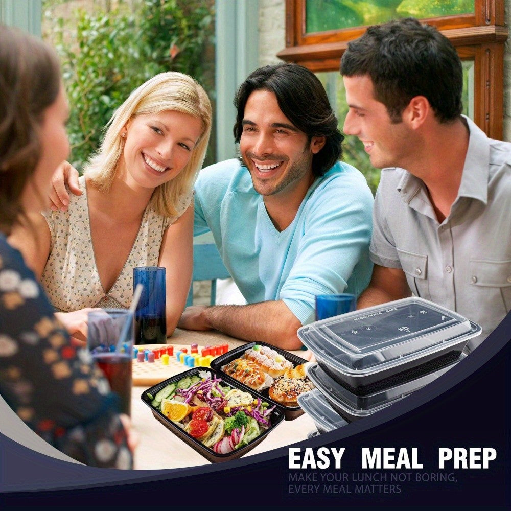 100pcs/ 200pcs 38oz Black Rectangular Meal Prep Containers Stackable And Leakproof Food Storage Container Set Disposale Bento Box Ideal for Takeout And Picnic Microwave & Dishwasher & Freezer Safe Easter Back to School
