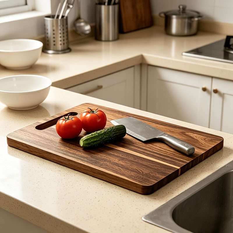 Bamboo Cutting Board - Double-sided Cutting Board, Vertical Kitchen Cutting Board, Kitchen Small Tool, 1/3pcs Set With Juice Trough, Suitable For Cutting Meat, Vegetables, Bread And Wooden Cutting Board