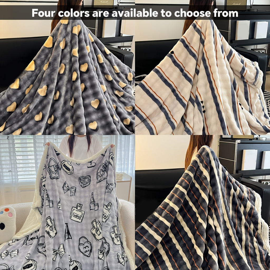Heavyweight Bed Blanket with Pattern Options, Machine Washable Sofa and Bedroom Cover in 45 x 60 to 108 x 90 Inch Sizes for Cozy Fall and Dorm Decor