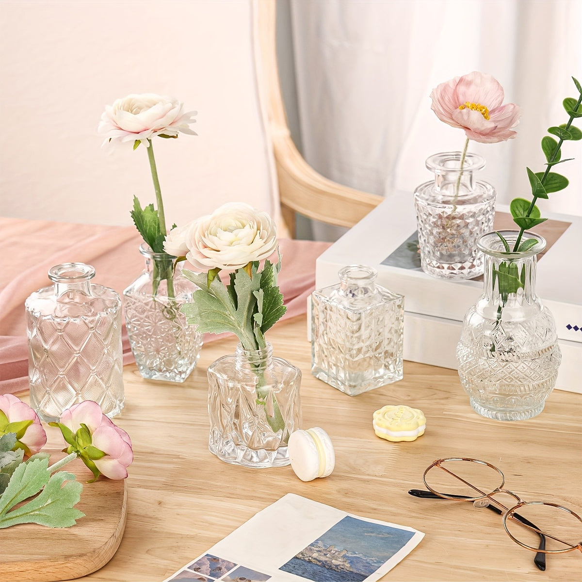 TOMNK Glass Bud Vases In Bulk, Flower Vases For Flowers In Bulk For Rustic Wedding Home Table Decorations, Can Be Used As A Gift For Weddings, Anniversaries, Birthdays, Weddings, Or Housewarming Banquets, For Halloween And Christmas