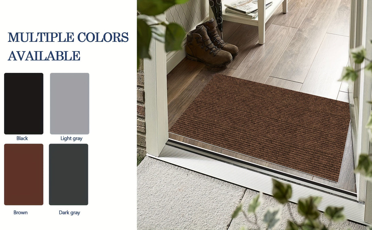 Indoor Door Mat with Non-Slip Rubber Backing, Low-Profile Absorbent Entryway Mat in 4 Colors and 7 Sizes for Front Doors, Hallways and Pet Entrances