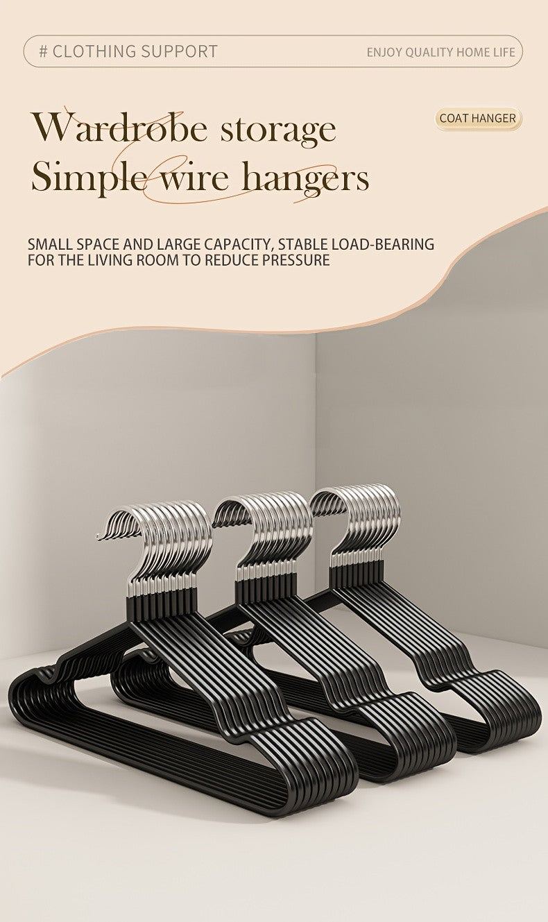 100pcs/50pcs/30pcs, High Manganese Steel Coated Non-slip Hangers, Thickened And Reinforced, Upgraded Weight Capacity, Waterproof And Rust-proof, for Home Use, Commercial Use, Closet Organization And Storage, Coat Hangers, Suit Hangers, Space-saving