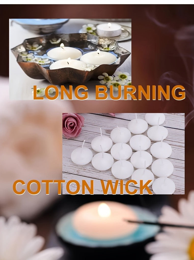 42 Packs White Floating Candle Portable Small Candle Set Perfect for Christmas, Halloween, Easter, Thanksgiving, Day of The Dead