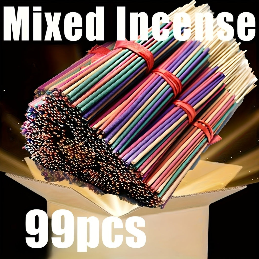 98/99/137/170pcs Wholesale Incense Sticks - Lasts Up to 8.66inch, with Essential Oils, Natural Fragrance for Home, Yoga, Camping, Vacation - Green, Orange, Pink, Purple, Yellow, Etc. - Perfect As Gifts And Decorations, Festive Scent, Home