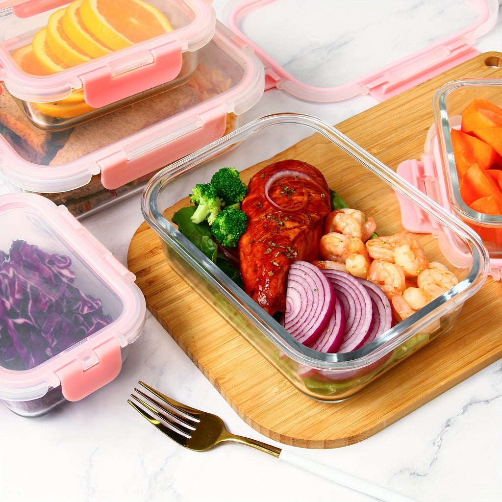 Borosilicate Glass Food Storage Set, 24 Pieces with 12 Containers and 12 Airtight Lids for Meal Prep, Work Lunches, Leftovers and Kitchen Organization