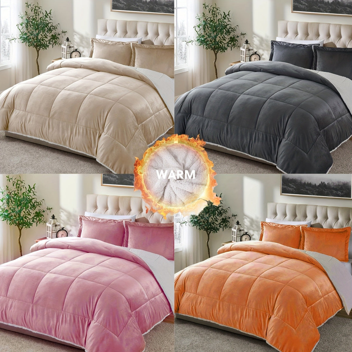 2/3 Pc Sherpa Fleece Blanket for Sofa and Bed, Extra Thick Plush Microfiber, Lightweight Reversible Soft Cozy Warm Luxury Bed Blanket, Single Double Bed Size
