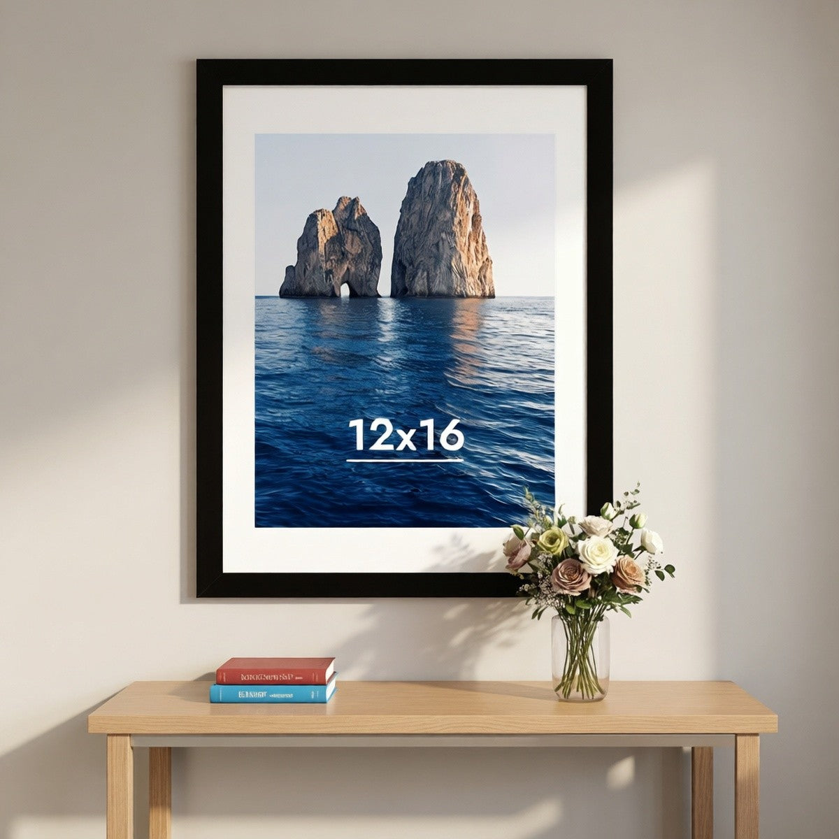 3pcs Classic Black Picture Frame Set - Heavy-Duty Plastic Frames with Vertical/Horizontal Hanging, 8x10, 11x14, 12x16 Inch - for Living Room, Bedroom, Office - Modern Minimalist Wall Decor Gallery Frames for Photos, Posters, Art Prints - Easy Mounting Har