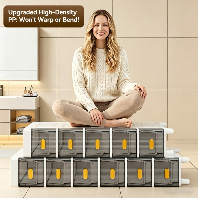 Deluxe Slim Storage Cabinet with Drawers - Durable Waterproof PP Material, Multi-Purpose Organizer with Ample Storage for Bathroom, Kitchen, Personal Care Product Dispensers, and More - Ideal for Small Spaces, Storage Drawer Units