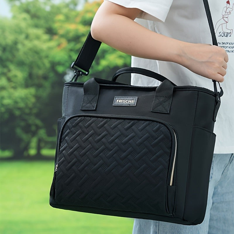Extra Large 2.91gal Insulated Lunch Bag, Portable Thermal Tote with Adjustable Shoulder Strap and Handle, Cold & Hot Food Carrier, Beach Cooler Bag for Outdoor Use, Keeps Meals Fresh and Delicious, Non-Food Contact