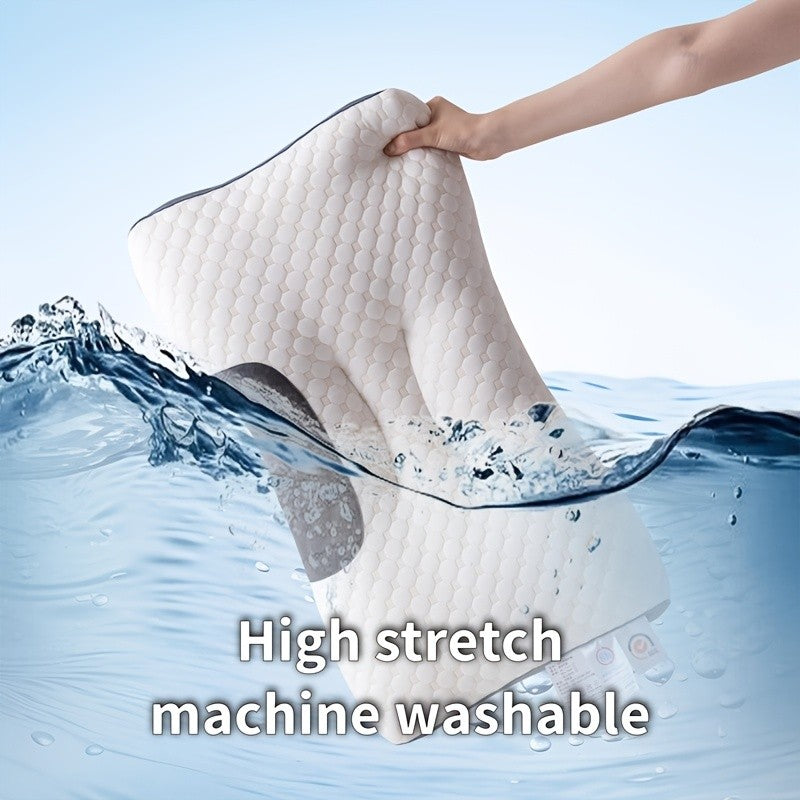 2pcs Massage Neck Pillows Adjustable Ergonomic Contour Support, High-Quality Pillow Core with Removable Zippered Cover, All-Season Sleeping Comfort, Neck And Shoulder Massager, Modern Pillow Design, Breathable Fabric