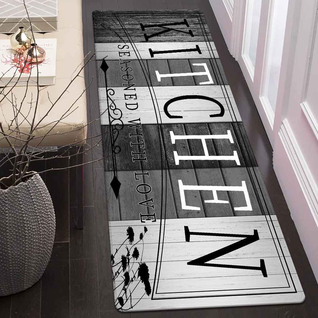 Premium Print Absorbent Kitchen Mat, Non-slip and Durable Floor Mats, Entrance and Exit Door Mat for Kitchen Laundry Room Bathroom Hallway Entrance Area Rugs, Living Room Bedroom Mat, Room Decoration,