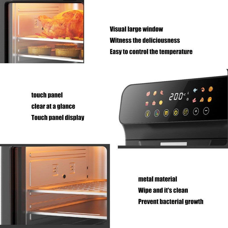 Large Capacity Air Fryer Visual Intelligent Fully Automatic Household Air Fryer Anti-Scald Handle Suitable for Chicken And Fish