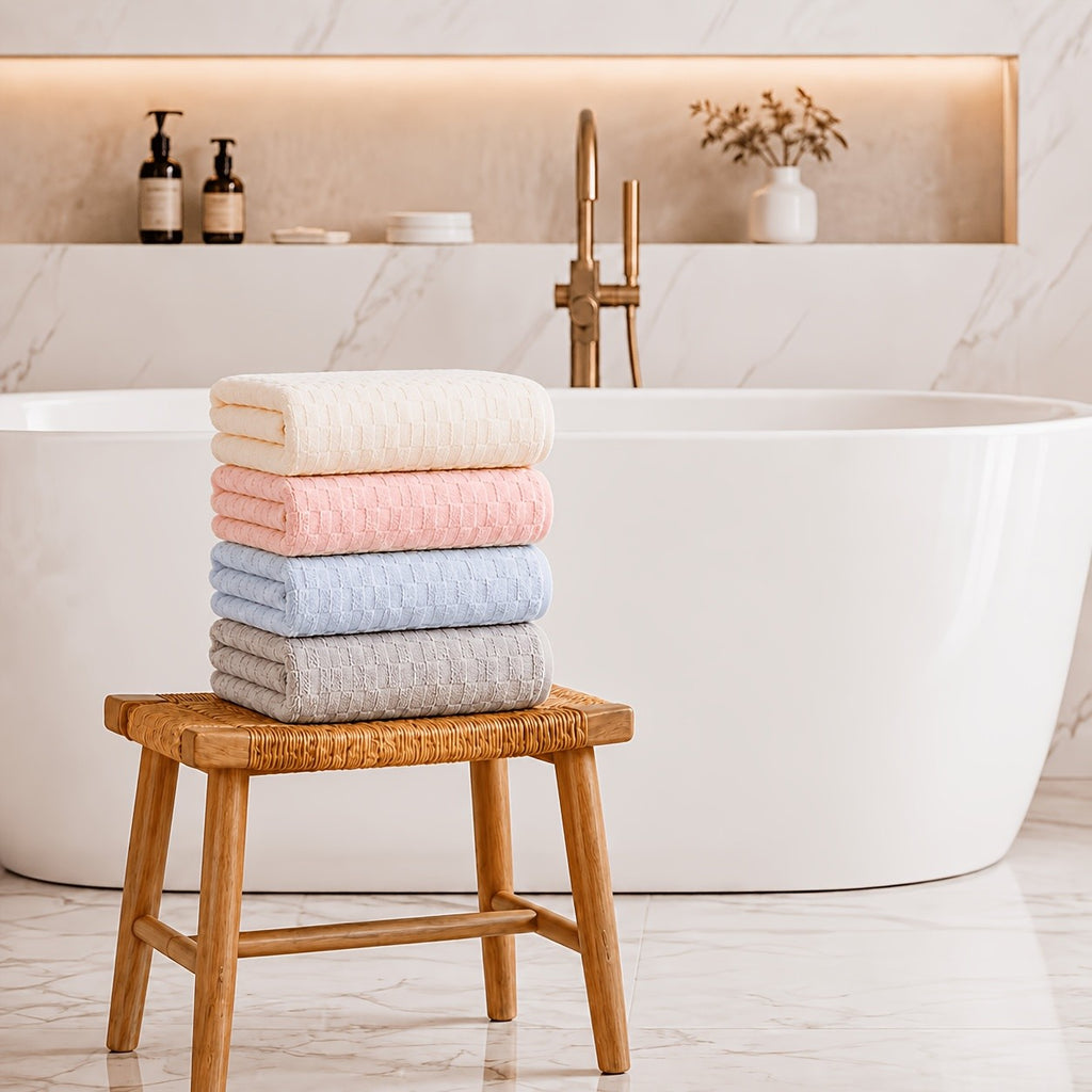 Pack Of 4/8 Waffled Super Soft Bath Towels - Super Absorbent Quick-Drying Microfiber Towels for Adults, 4 Bath Towels/2 Bath Towels, 2 Hand Towels & 4 Washcloths. Perfect for Spa, Fitness, Travel, Daily Home & Gym Use, Great Gift Choice