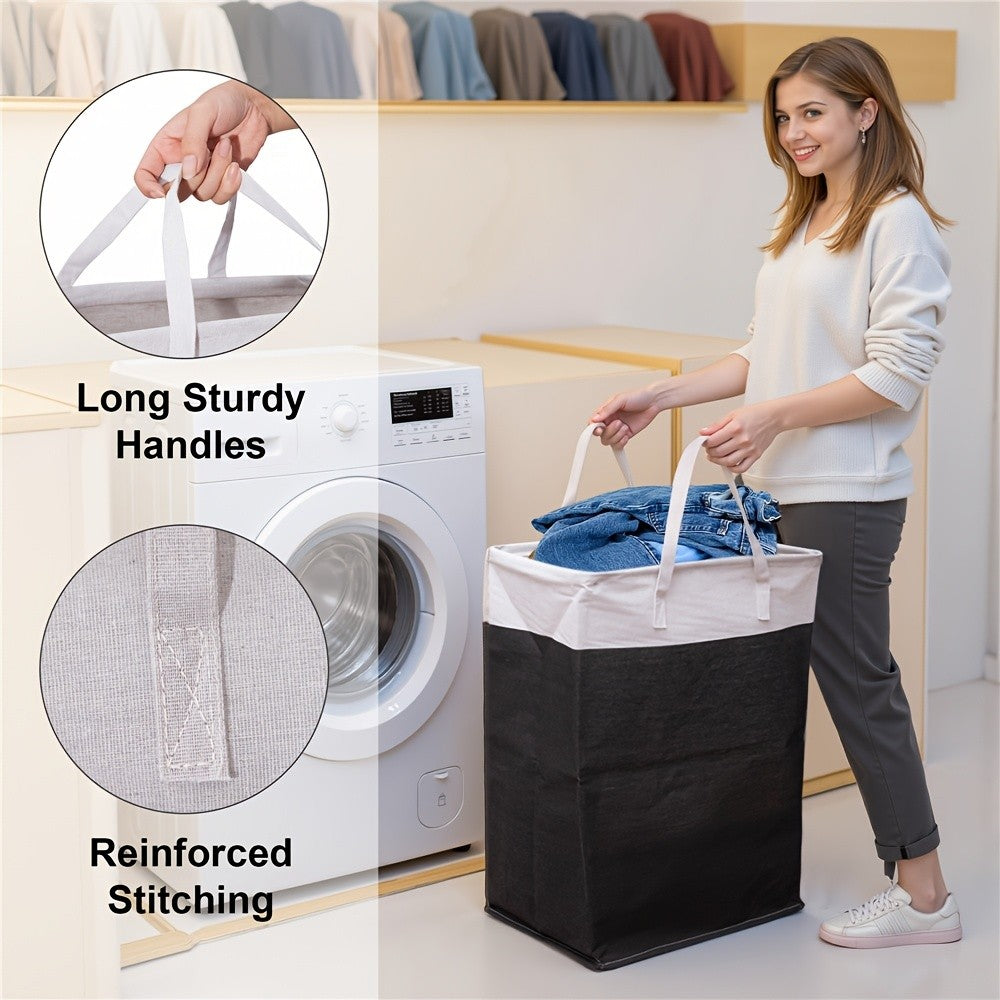 Laundry Basket with Lid, 22.45gal Large Deluxe Laundry Baskets - Collapsible Foldable Laundry Hamper Big Storage Basket Bin for Clothes Washing Bedroom Organizer Toy Collection (Black)