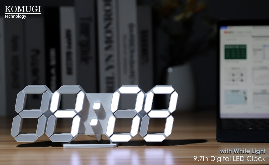 1pc of a 9.7-Inch Digital LED Wall Clock Suitable for Bedrooms, a Large Table Clock with Alarm Features, Remote Control, 12/24-Hour Format, Temperature Display, Dimming Options, And Illuminated Display (White Light)