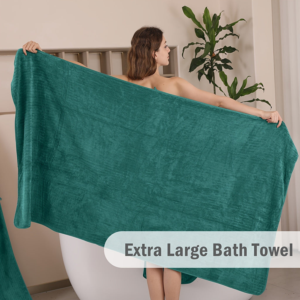 35 x 70 Inch Microfiber Bath Sheets, 4-Pack Extra Large Soft Absorbent Shower Towels in Multiple Colors for Family Bathrooms and Guest Rooms