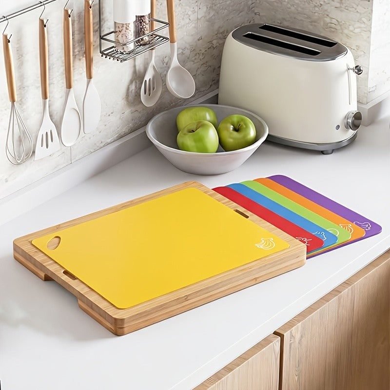 1/7pcs Bamboo Cutting Boards for Kitchen, Cheese Platter for Meat, Cheese, Bread, Vegetables, Fruits Perfect Kitchen Gadget for Home, Dormitory, Gifts for Family And Friends