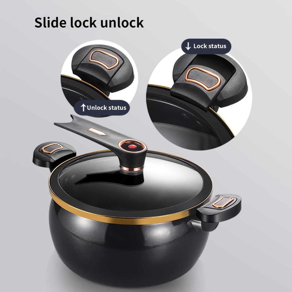 Large Capacity 8.45QT Non-Stick Stockpot with Twist Lock Handle - Heavy-Duty Ceramic Construction, Induction And for Gas Stove Compatible, for Home, Restaurant, Ollas Para La Cocina