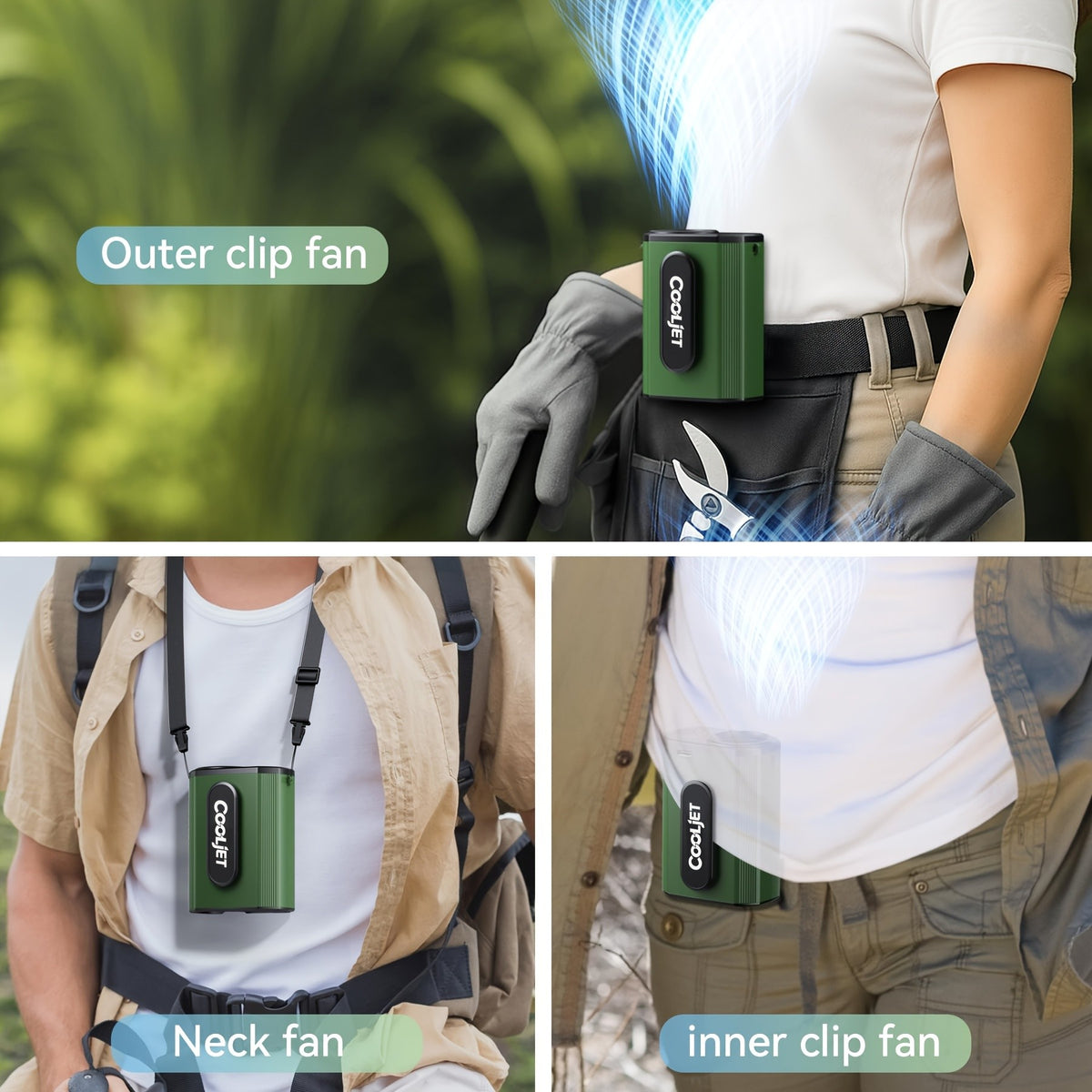 Neck-hanging Portable Waist Fan, Featuring an 18000RPM Powerful Brushless Motor, Four-speed Wind Adjustment, and a 5000mAh High-capacity Long-lasting Battery. Equipped with an LED Power Indicator, It Is Suitable for Outdoor Work, Camping