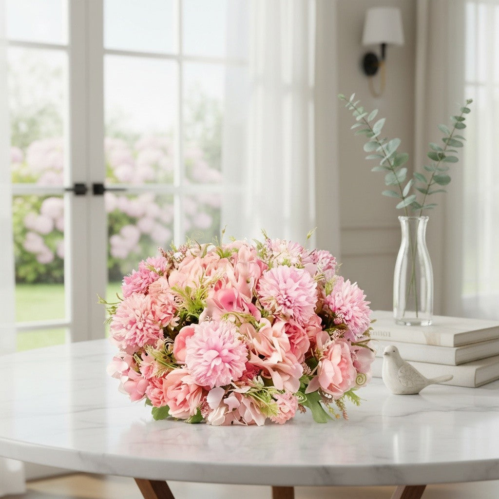 12 Bundles Peonies Artificial Flowers Artificial Peonies Flowers Faux Peony Fake Peony Hydrangea Bouquet for Wedding Table Centerpiece Floral Vase Decor