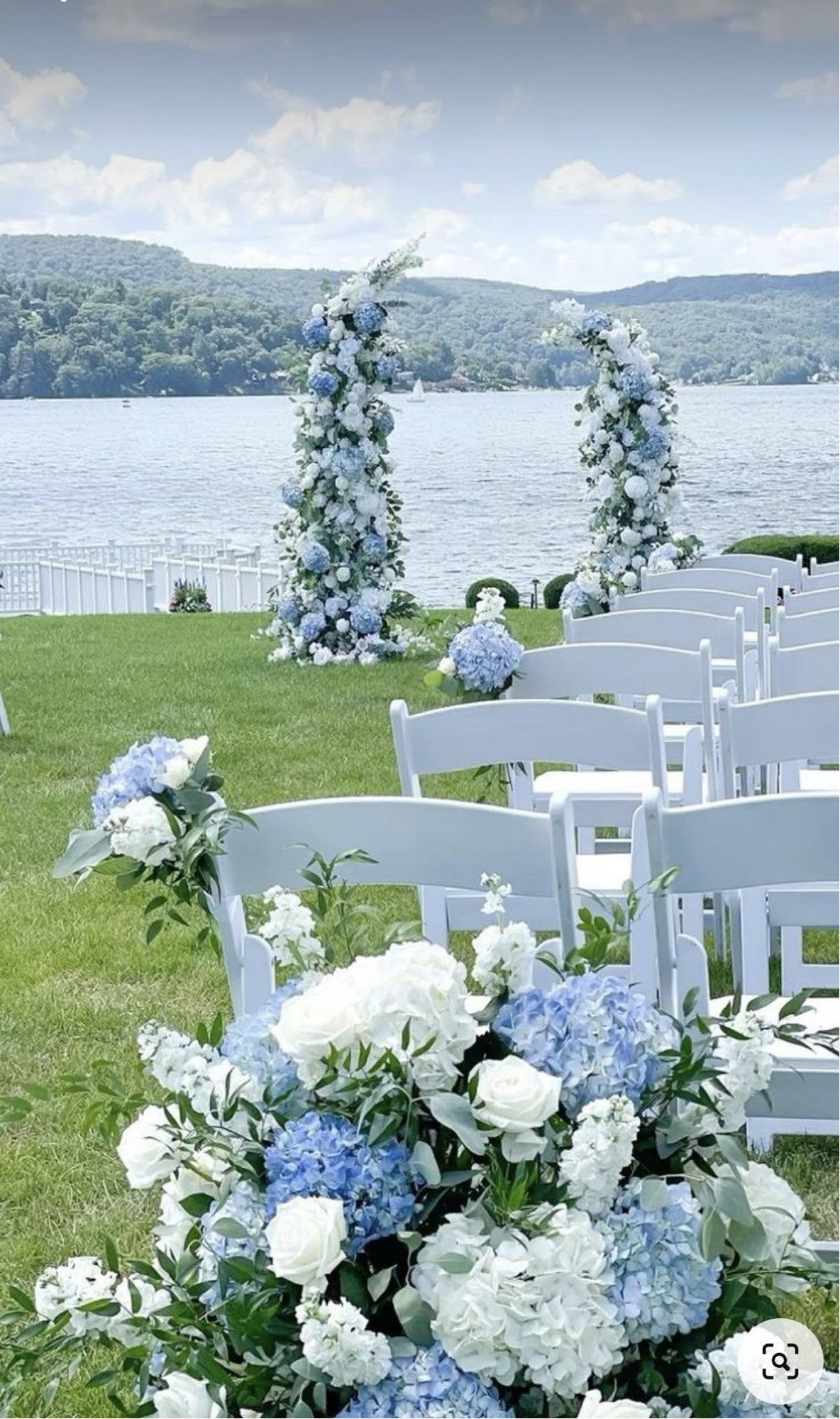 20/40 Blue White Hydrangea Artificial Flowers, 16.2 Inches Outdoor Silky Hydrangea Artificial Flowers, Suitable for Outdoor Weddings, Garden Decorations, Exhibition Decorations, Home Parties, And Christmas Decorations.