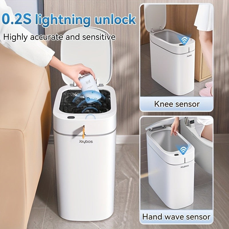 1pc/2pcs/3pcs Self-Emptying Trash Can with Drawstring Bags, Hands-Free Pull-Out Design, 3.8-Gallon Capacity – Ideal for Home, Bathroom, Kitchen, Bedroom & Dorm Room Decor and Accessories