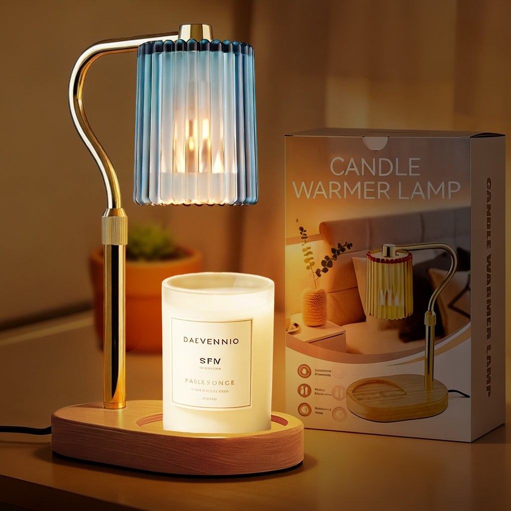 Crystal Lampshade Candle Warmer, Candle Melting Lamp, Lamp with Timer, Height Adjustable, Light Adjustable Heater for Canned Candles, Perfect Birthday Gift for Women, Mother's Day Gift, Suitable for Bedrooms, Living Rooms.No Bulbs Included.