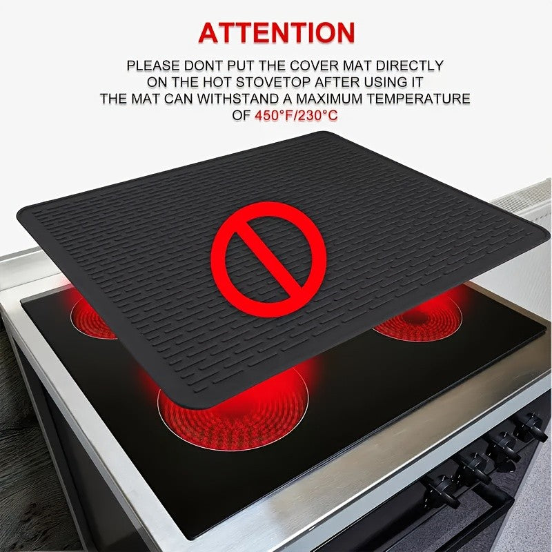 1/2pcs[28x20 Inch Silicone Stove Top Cover] Heat-Resistant Silicone Stove Top Cover Mat & Protector | 28x20 Inch Glass Cooktop Guard, Dish Drying Mat for Gas & Electric Stoves, Scratch-Resistant Kitchen Counter Protector Dish Drying Mats