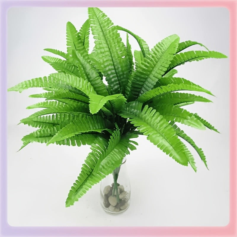 Faux Boston Fern Greenery, 4-Piece 34-Inch Artificial Plant Set for Indoor and Outdoor Hanging Displays, Porch, Garden, Office and Wedding Decor