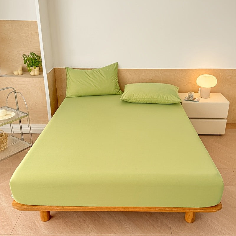 3pcs Soft Comfortable Bed Sheets Mattress Cover | Include 2 Pillowcases, Layered Fitted Sheet with Solid Color Bedding Design, Ideal for Bedroom, Guest Room, and Hotel Mattress Protection