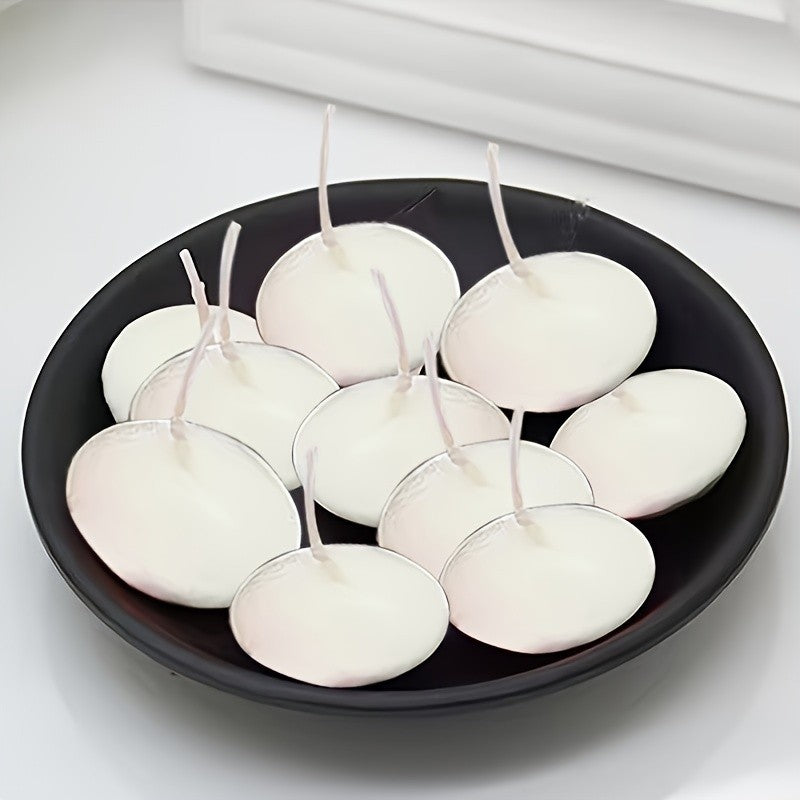 42pcs 1.5-Inch High-Quality Floating Candles - White, Portable Small Candle Set, Candles for Weddings & Hotels, Ideal for Ambience Decoration, Pool Parties, Christmas, Halloween, Easter, Thanksgiving, Day Of The Dead And Other Occasions