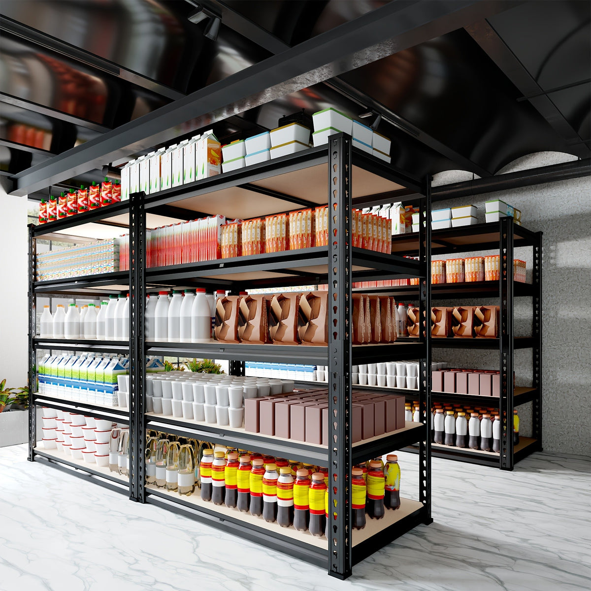 [Heavy-Duty Home Storage Shelf] 60"H Five-Tier Storage Rack, 2000LBS Capacity, Adjustable Storage Shelf, Sturdy Wooden Shelving Unit, Space-Saving Freestanding Kitchen Pantry Basement Utensil Rack, 27.6"W X 11.8"D X 60"H Practical Storage Shelf