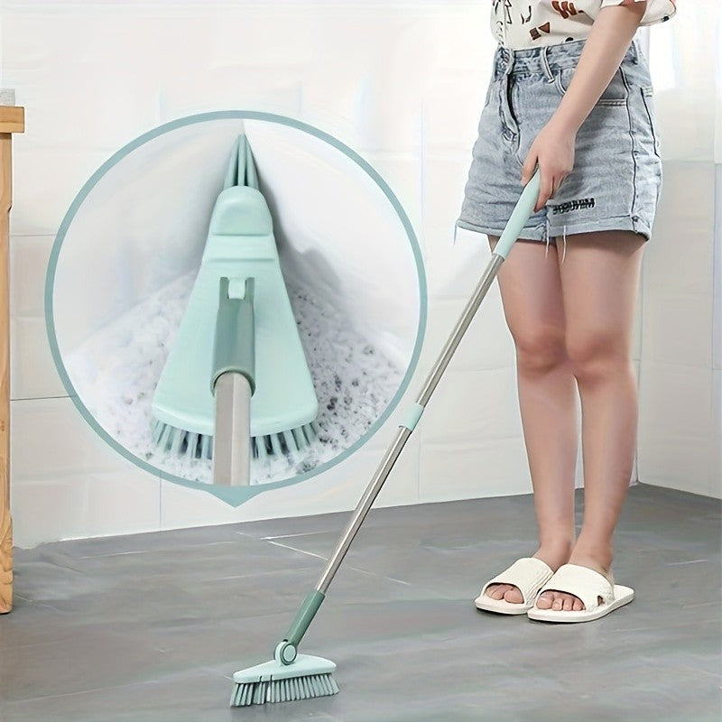 1pc Floor Scrub Brush Shower Scrubber Cleaning Bath Tub And TileScrubber Brush Long Handle Detachable Stiff Bristles For CleaningShower Bathroom Kitchen Balcony Wall 37.4" Length