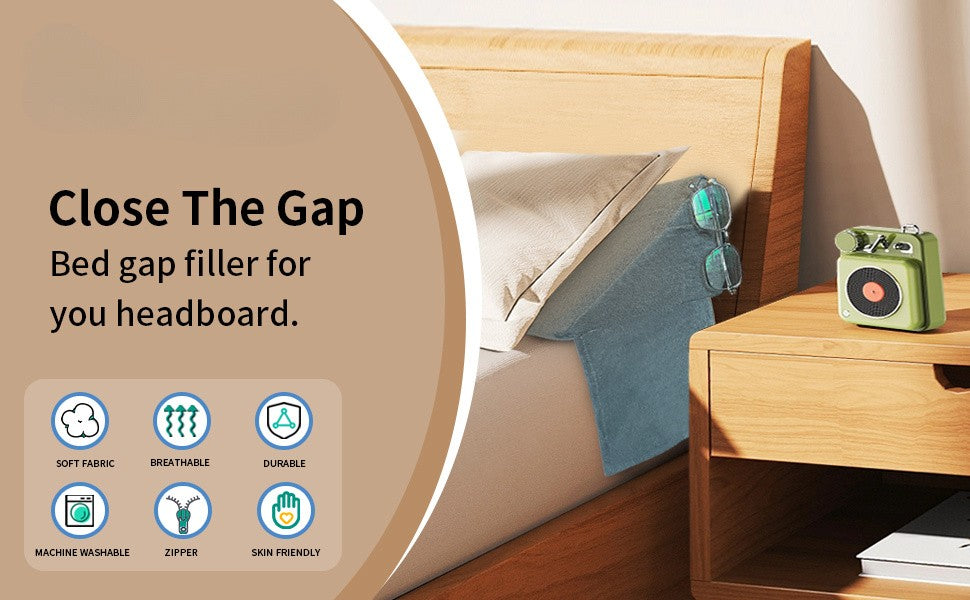 Bed Wedge Pillow for Headboard, Bed Gap Filler, Triangle Pillow Wedge for Rest Sleeping Reading, Between Your Headboard and Mattress