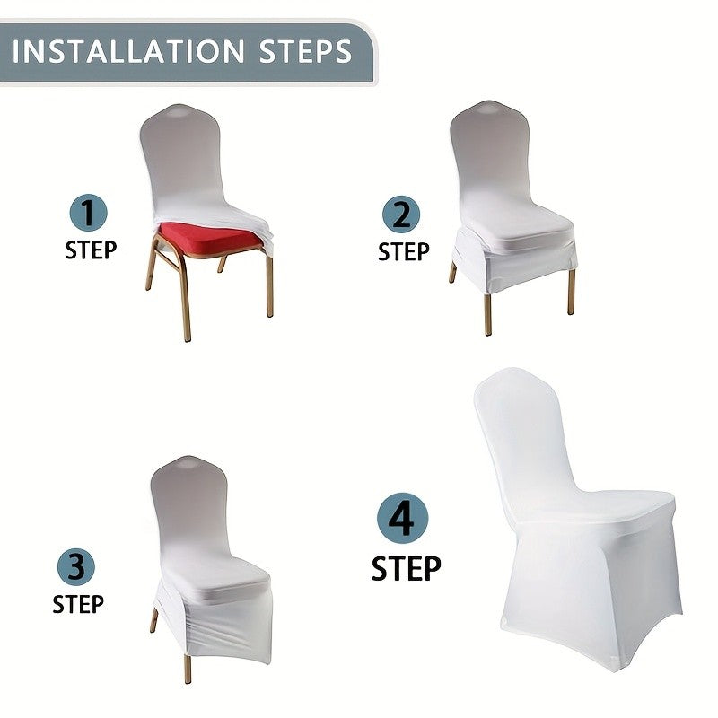 30/50/100/150pcs Elastic Spandex Banquet Chair Covers, Universal Stretch Fit Chair Protectors, Wedding Decorative Chair Covers, Suitable For Weddings, Holidays, Banquets, Parties, Celebrations, Business Meetings, Christmas