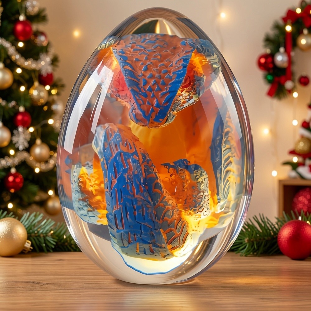 Transparent Resin Statue Dragon Egg Dinosaur Souvenir Craft Home Decor Birthday Christmas New Year Gifts
