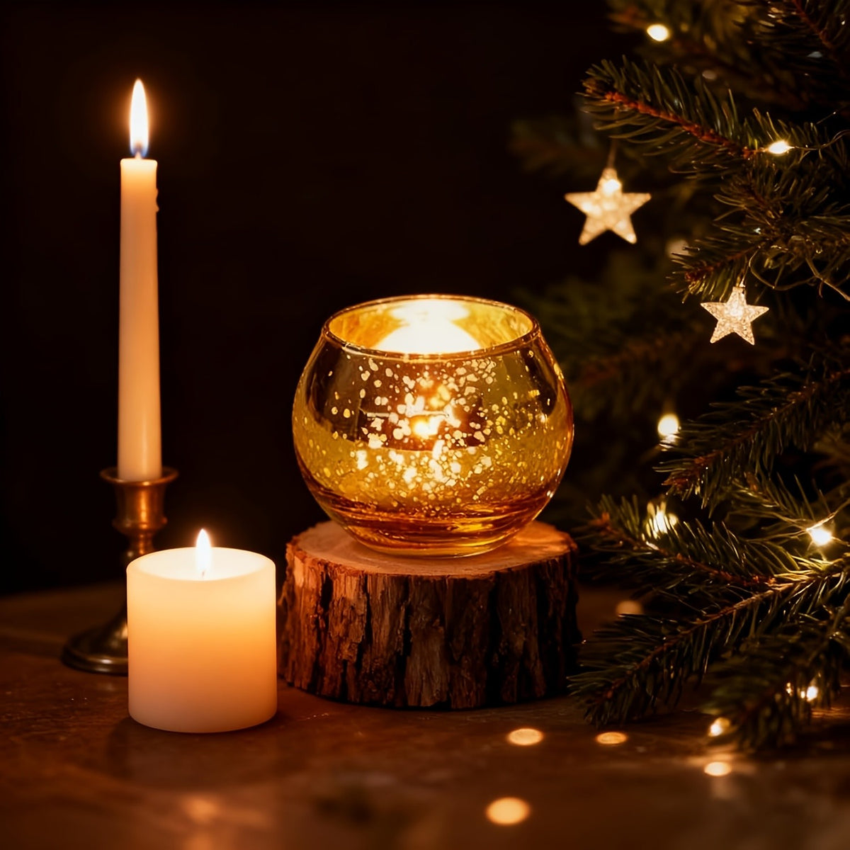 24/6pcs Votive Candle Holders for Wedding, Hurricane Candle Holders Bulk, High-Temperature Glass, Romantic Dinner Additions, Perfect for Weddings, Parties, Birthdays, Thanksgiving, Valentine'S Day Decorations, Golden/Pink/Silver/Blue/Green
