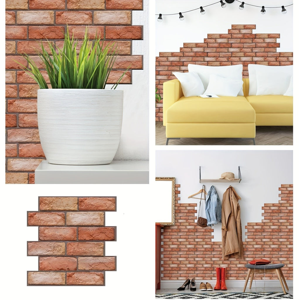 20pcs Self Adhesive Tile Wall Sticker Home Decor 3D PVC Sticker Covers for Kitchen Cupboard Bathroom Wallpaper Waterproof Wallpaper