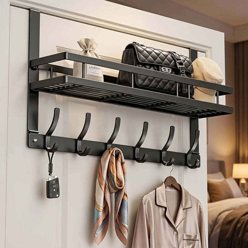Wall-Mounted Coat Rack, Multifunctional Installation-Free Storage Rack