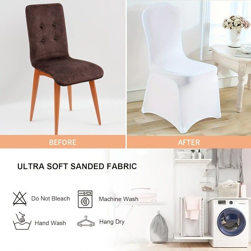 30/50/100/150pcs Elastic Spandex Banquet Chair Covers, Universal Stretch Fit Chair Protectors, Wedding Decorative Chair Covers, Suitable For Weddings, Holidays, Banquets, Parties, Celebrations, Business Meetings, Christmas