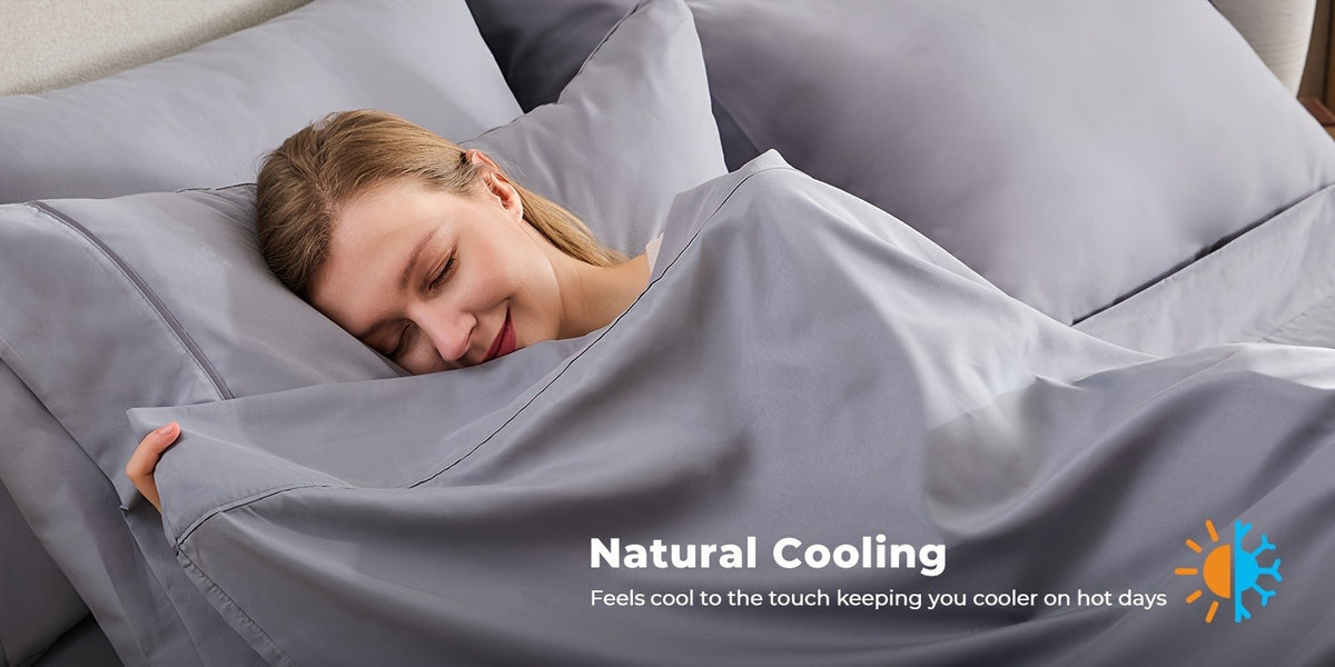 4-Piece Luxury Cooling Sheet Set - Breathable And Cooling Sheets - Hotel Luxury Sheet Set - Easy to Install And Secure - Soft, Wrinkle-Resistant Comfortable Sheets - Extra Deep Pocket Sheet Set - 4-Piece Set, Color Random